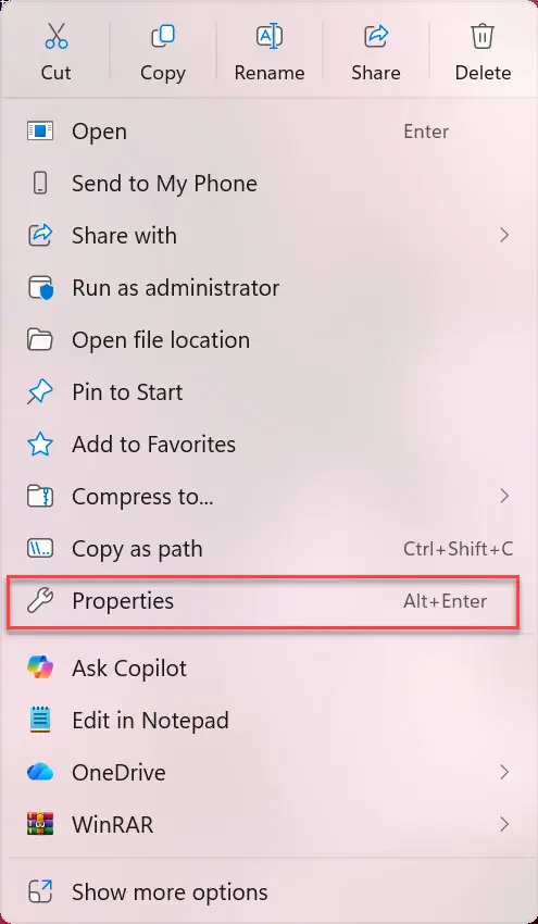 Windows Properties